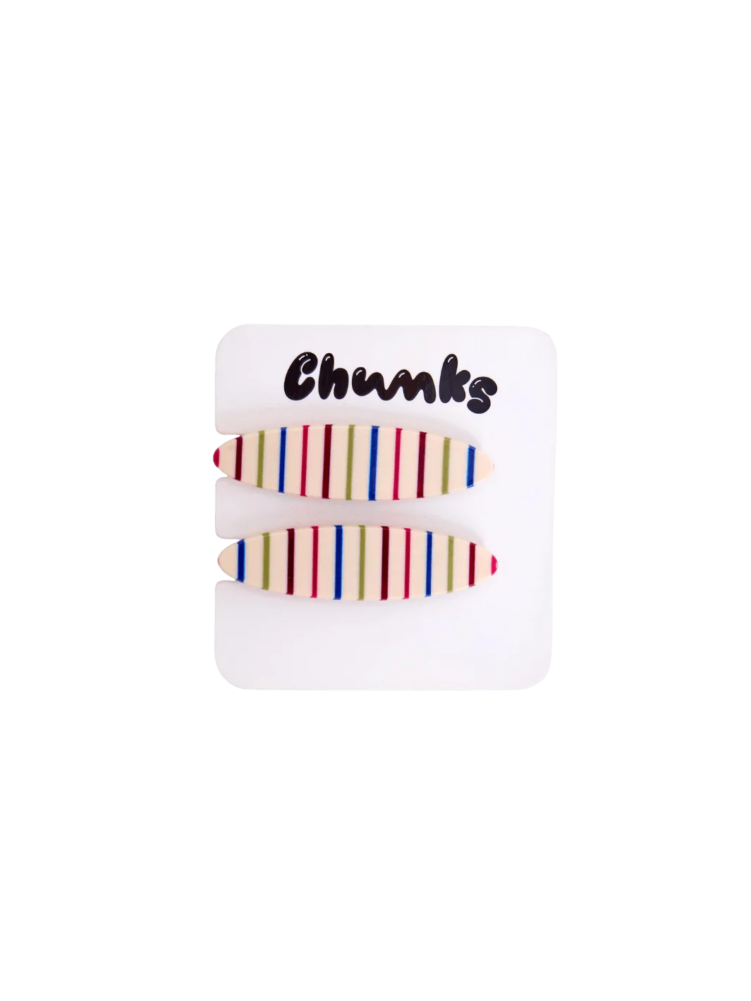 Allie Clips in Oval Vanilla Stripe