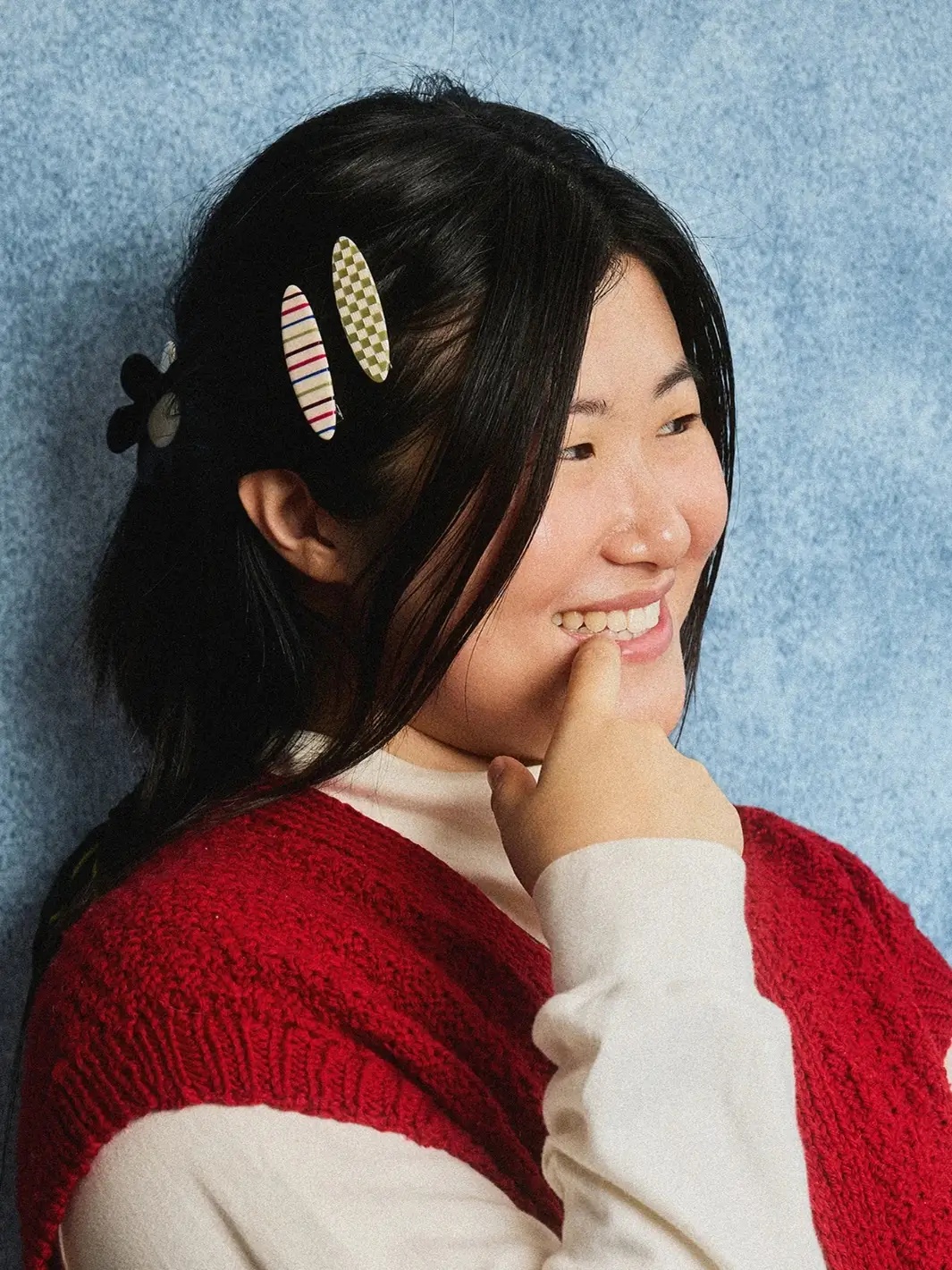 Allie Clips in Oval Vanilla Stripe - Image 3