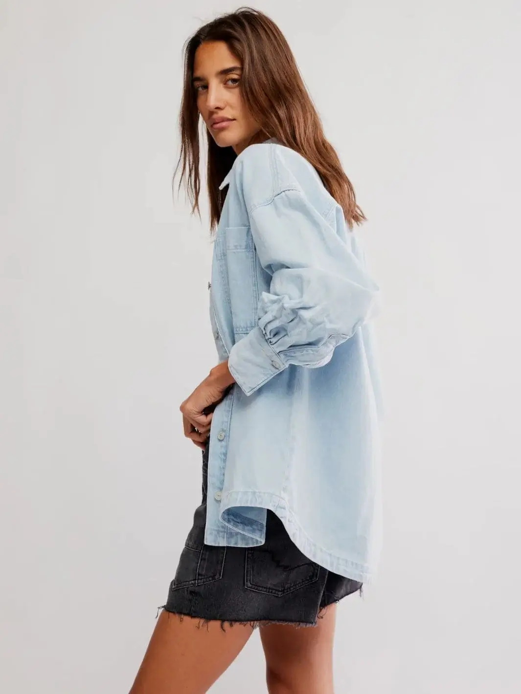Ashley Denim Shirt - Classic Blue Wash - Image 4
