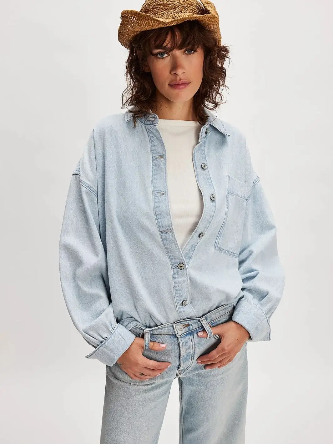 Ashley Denim Shirt - Classic Blue Wash - Image 8
