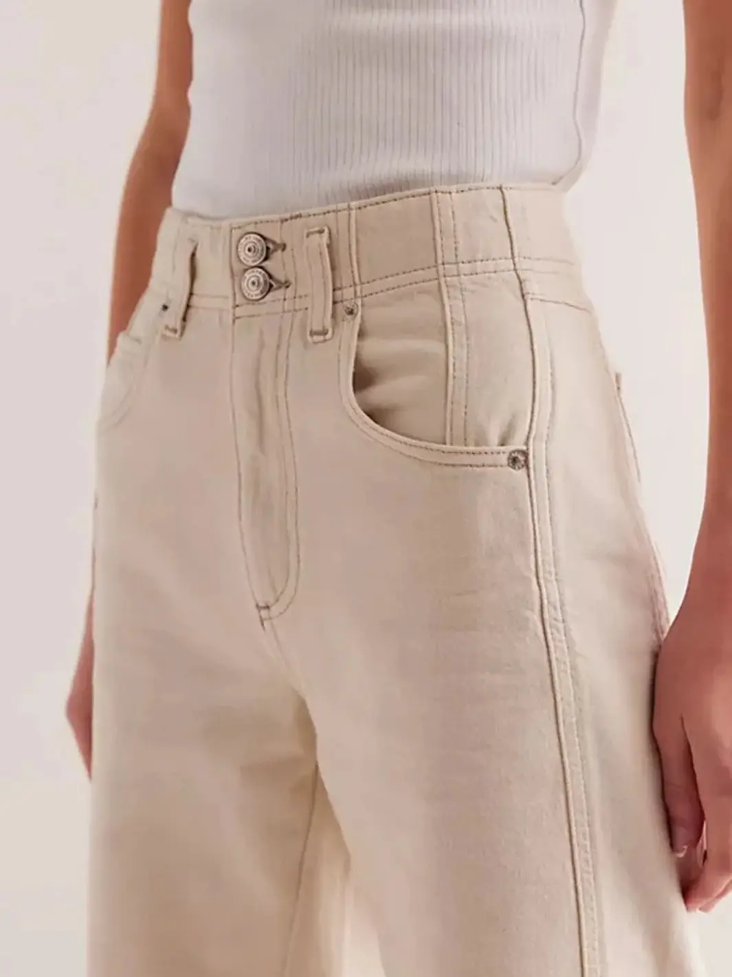 Aster Straight-Leg Jeans - Cream - Image 3