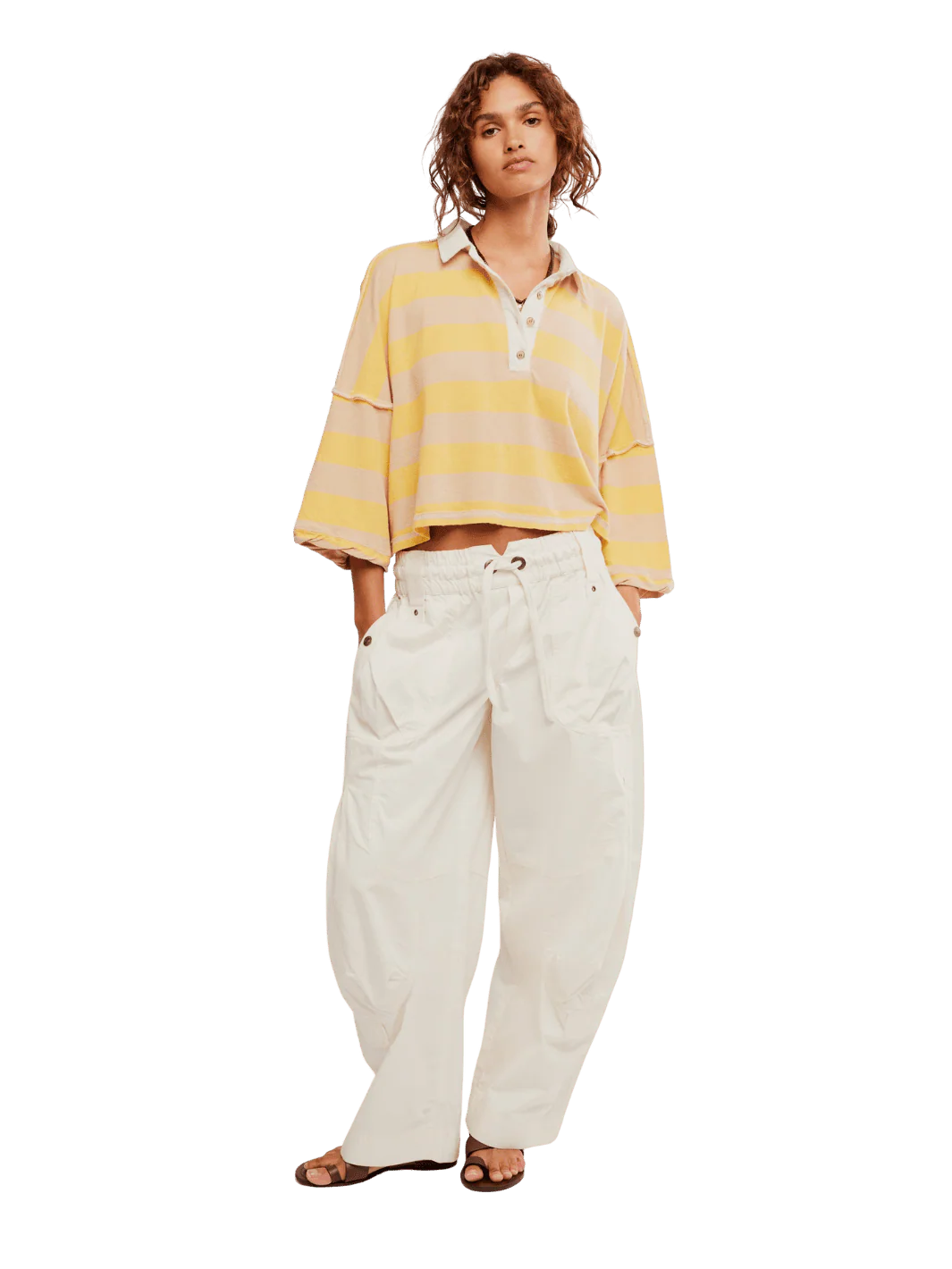Auggie Tee - Oat Latte/Yellow Fin