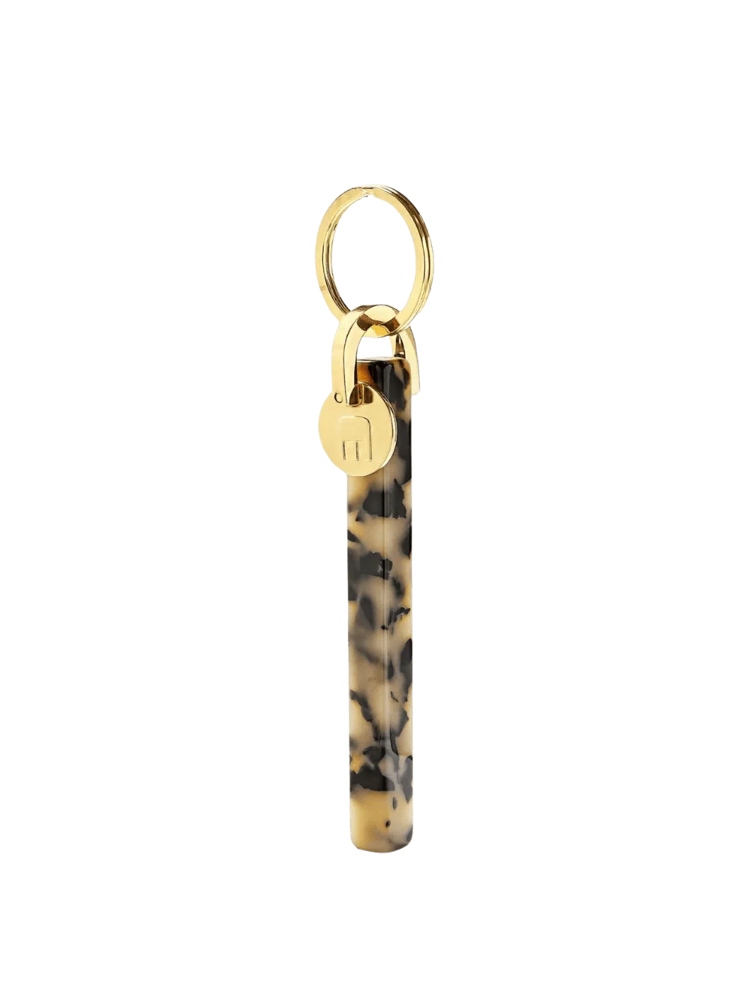 Bar Keychain in Blonde Tortoise - Gold