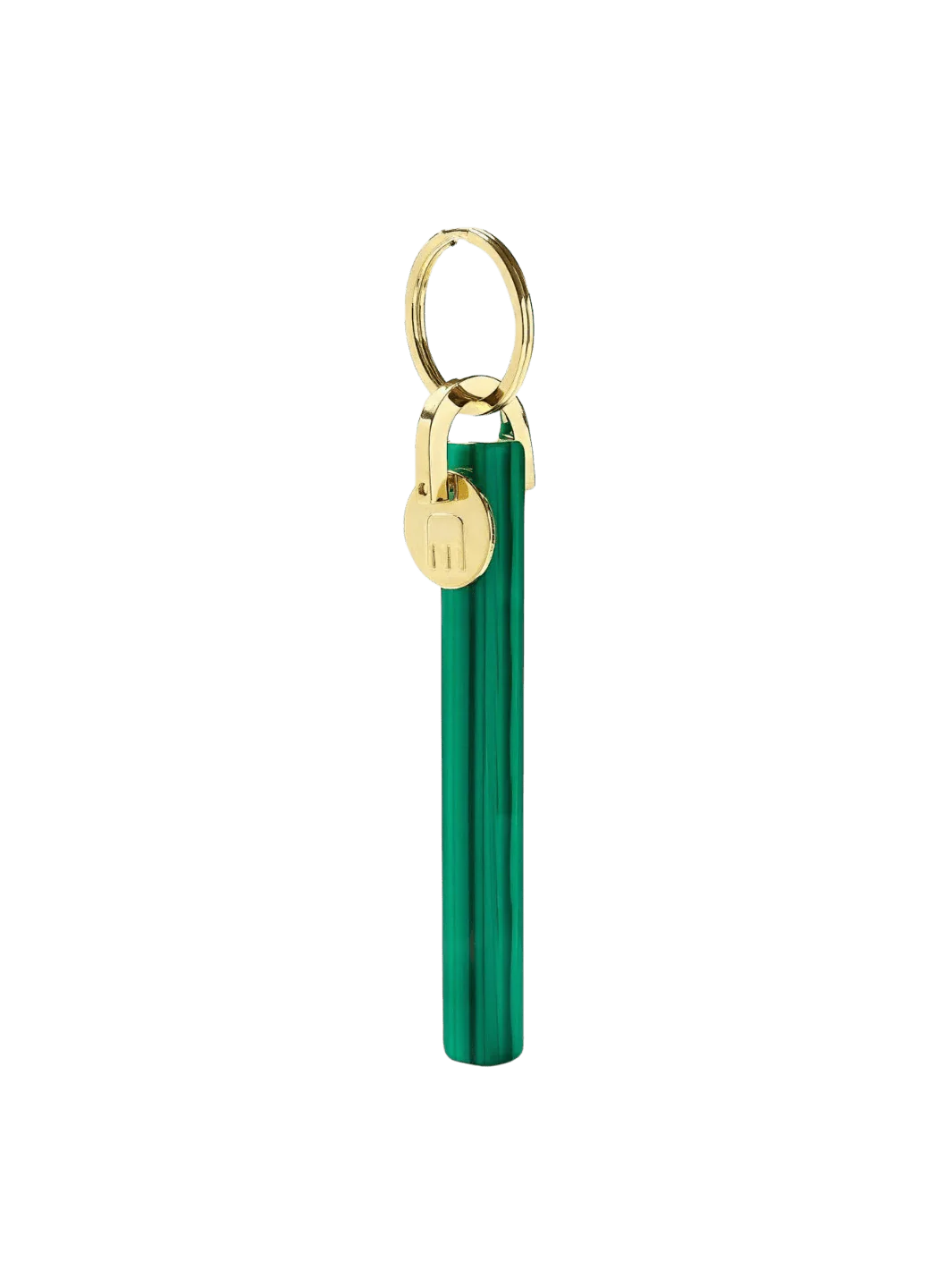 Bar Keychain in Malachite - Gold