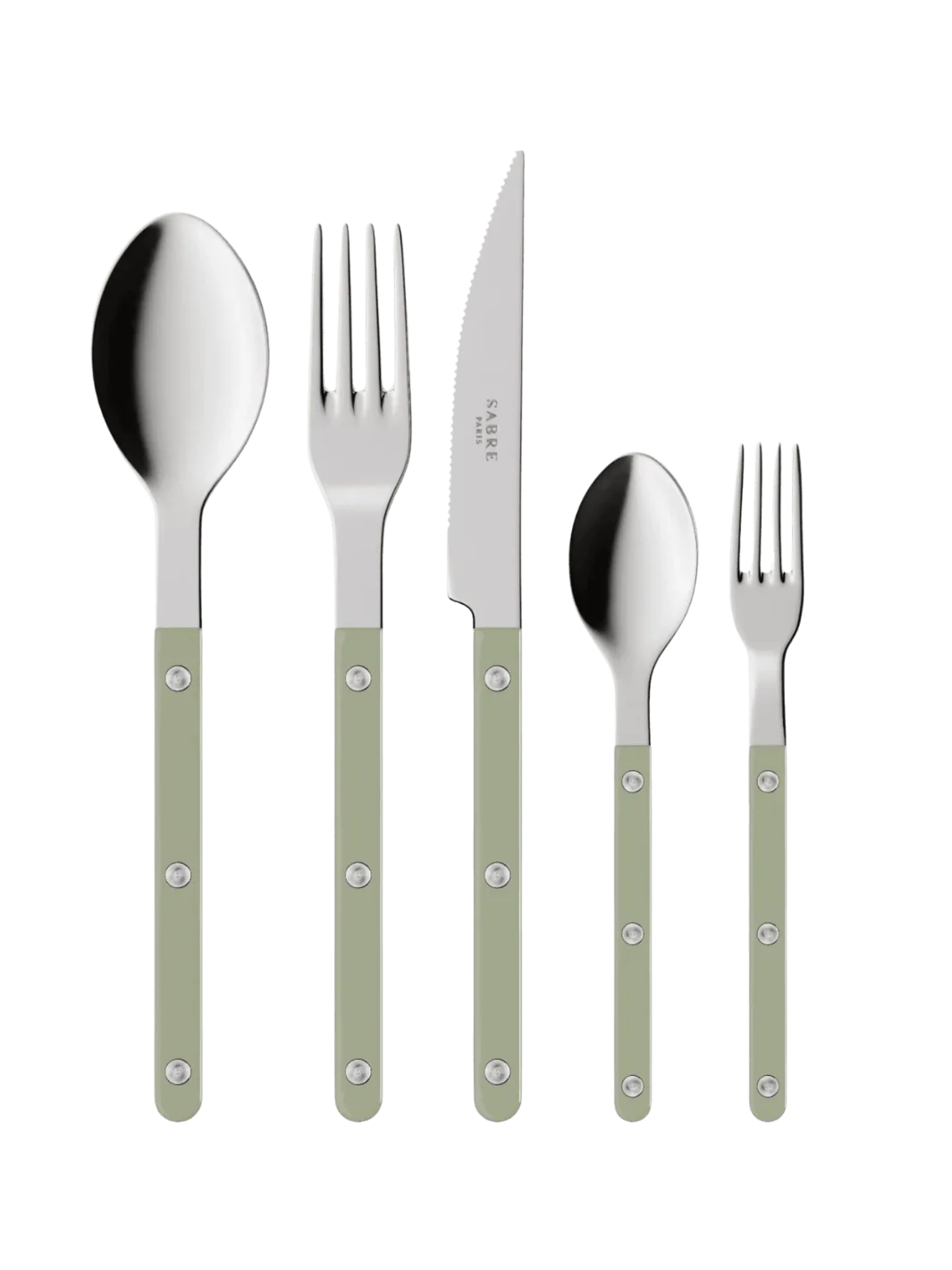 Bistrot Solid Shiny 5 Piece Cutlery Set - Asparagus