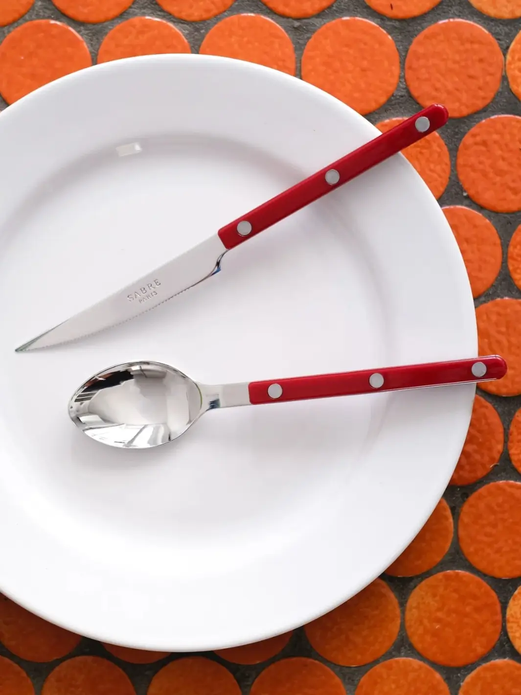 Bistrot Solid Shiny 5 Piece Cutlery Set - Burgundy - Image 3