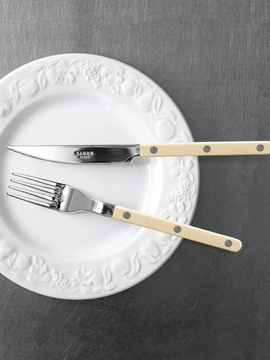 Bistrot Solid Shiny 5 Piece Cutlery Set - Ivory - Image 4