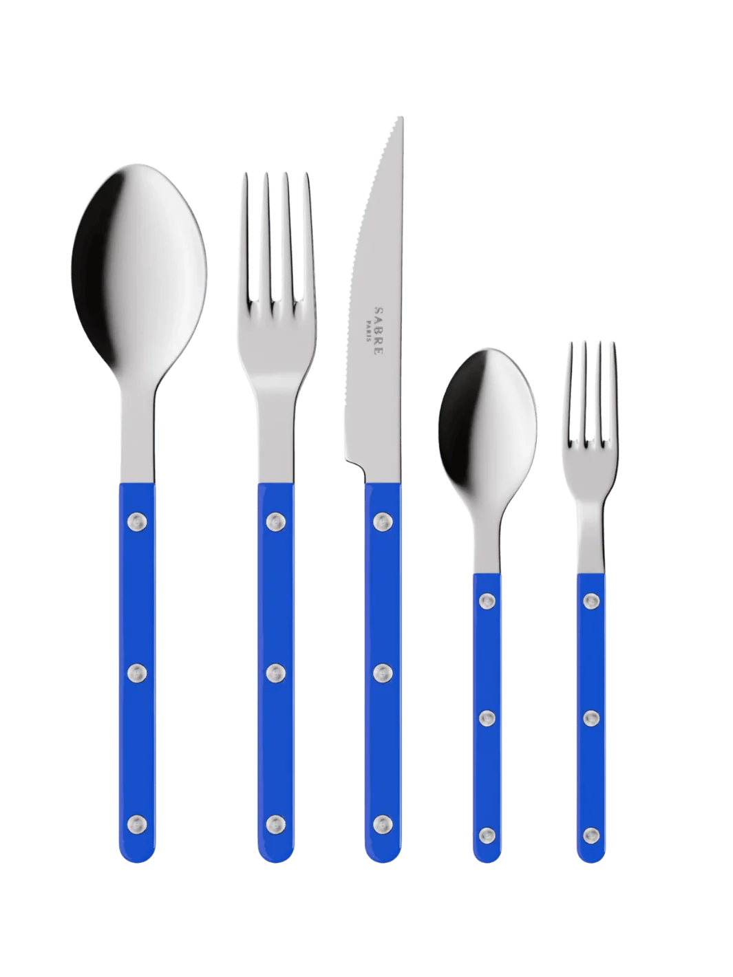 Bistrot Solid Shiny 5 Piece Cutlery Set - Lapis Blue