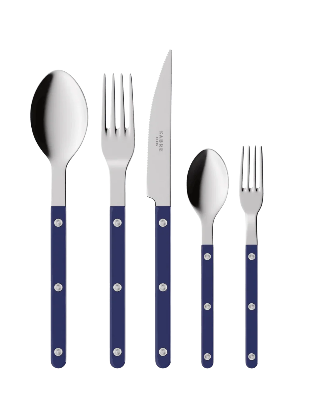 Bistrot Solid Shiny 5 Piece Cutlery Set - Navy Blue