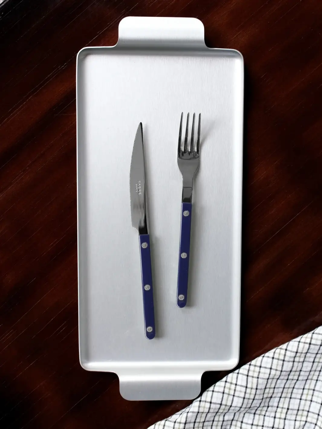 Bistrot Solid Shiny 5 Piece Cutlery Set - Navy Blue - Image 3