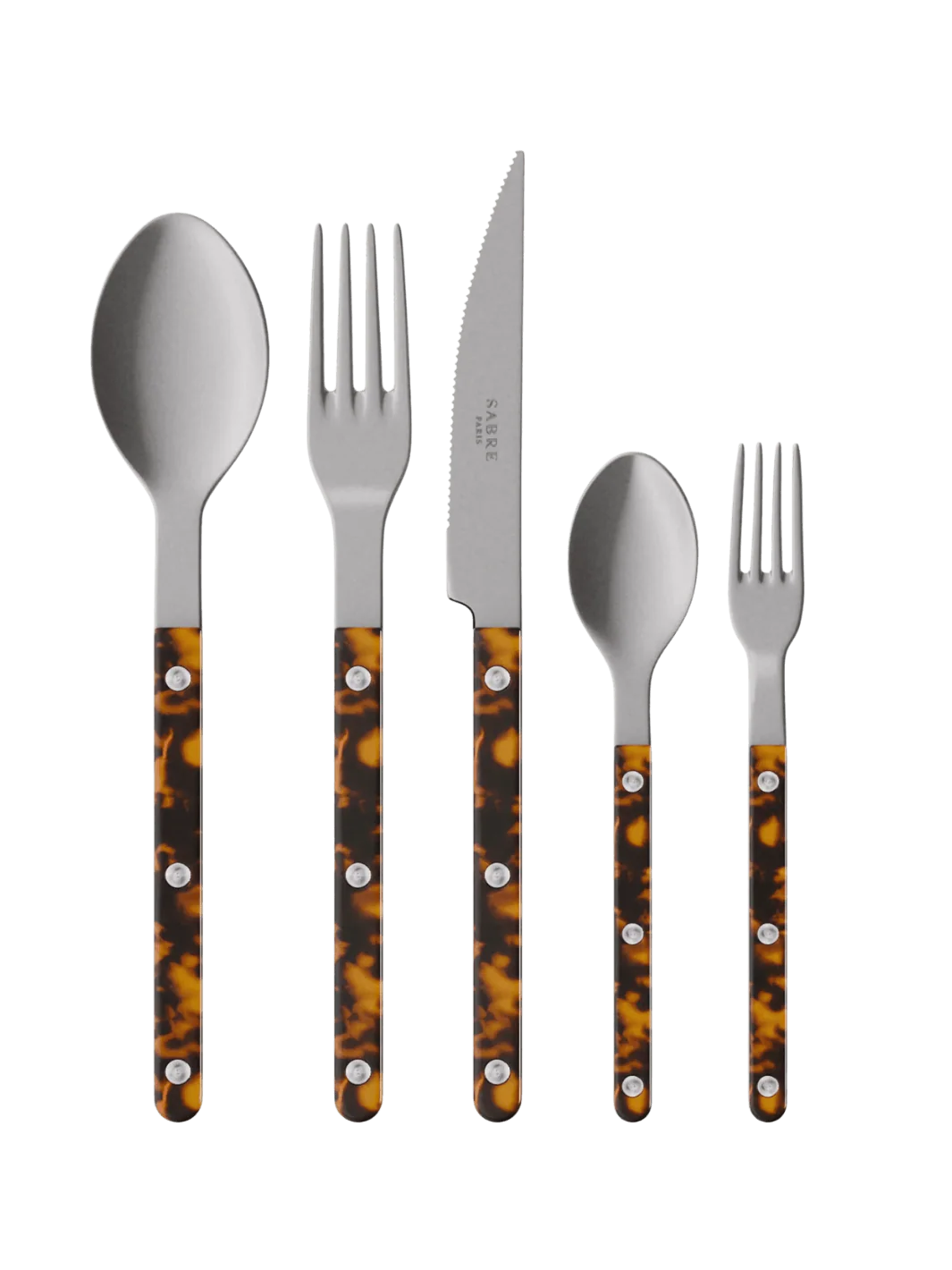 Bistrot Vintage Finish 5 Piece Cutlery Set - Faux Tortoise