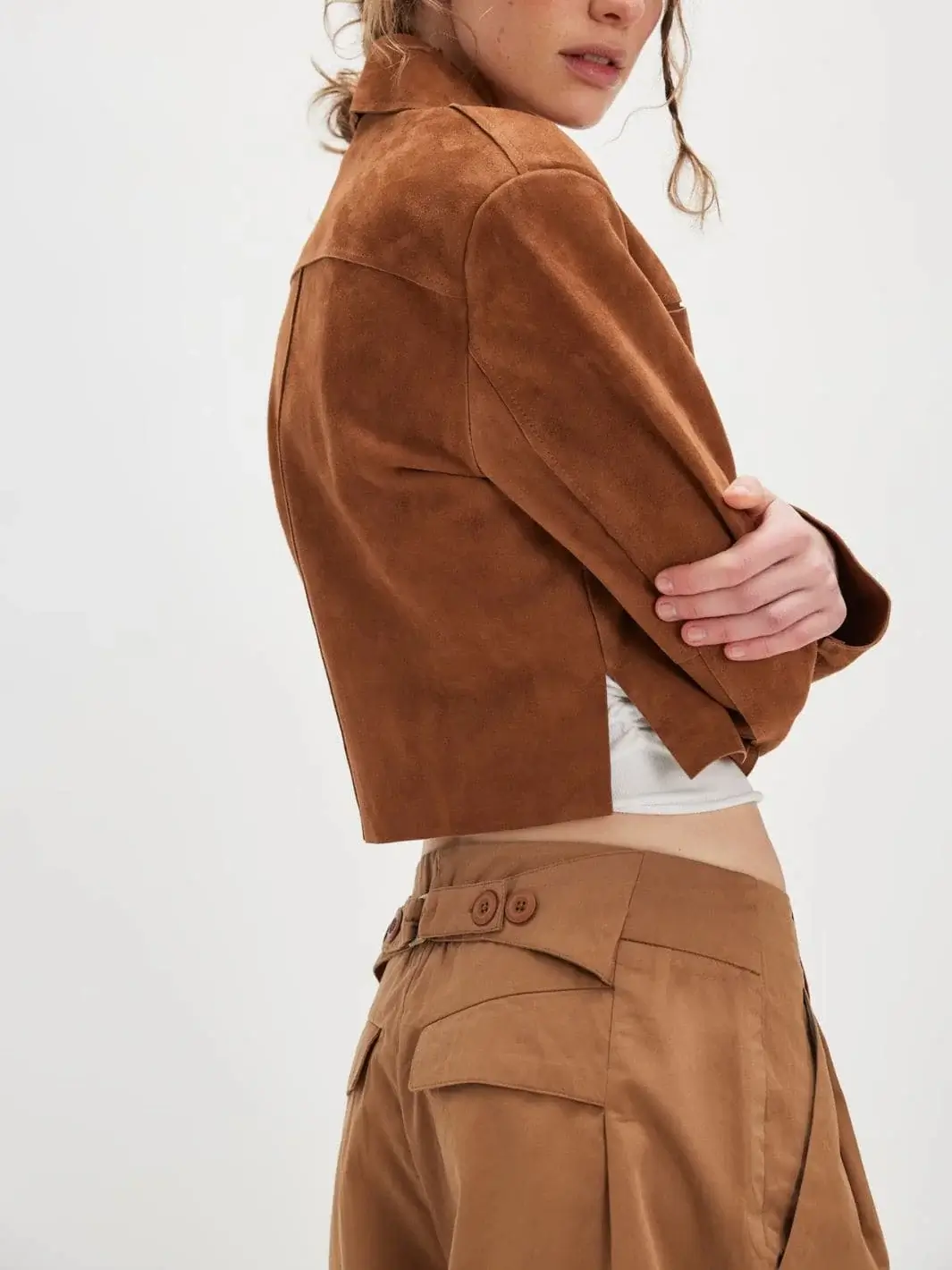 Buckle Back Trousers - Tobacco Combo - Image 8