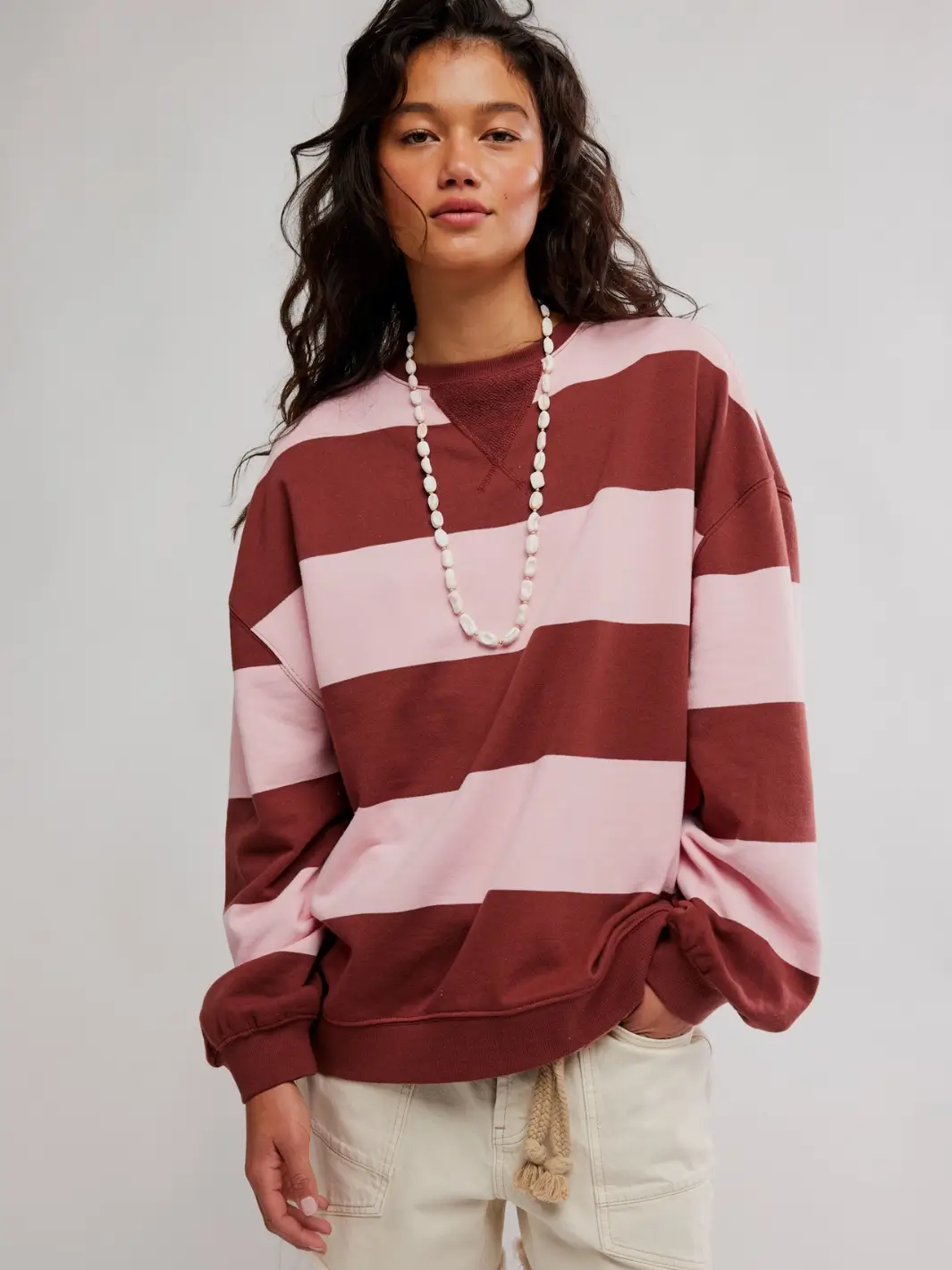 Classic Stripe Crew Wide - Strawberry Wine Combo - Image 2