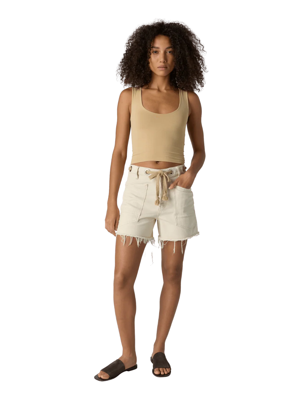 Clean Lines Muscle Cami - Oat Latte