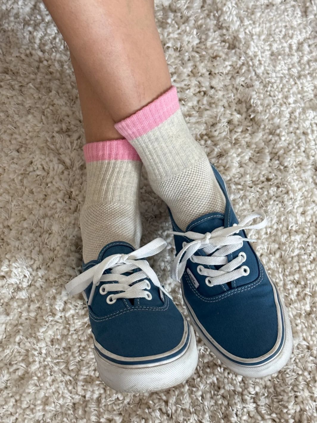 Color Block Girlfriend Socks - Grey Pink - Image 3