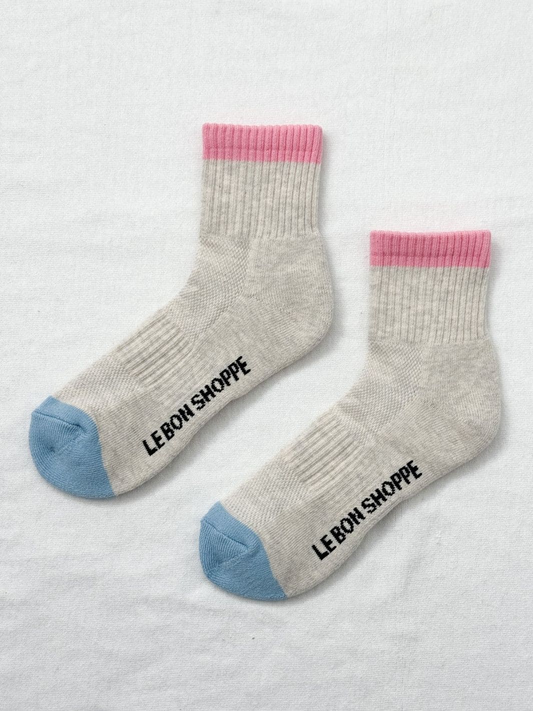 Color Block Girlfriend Socks - Grey Pink - Image 7
