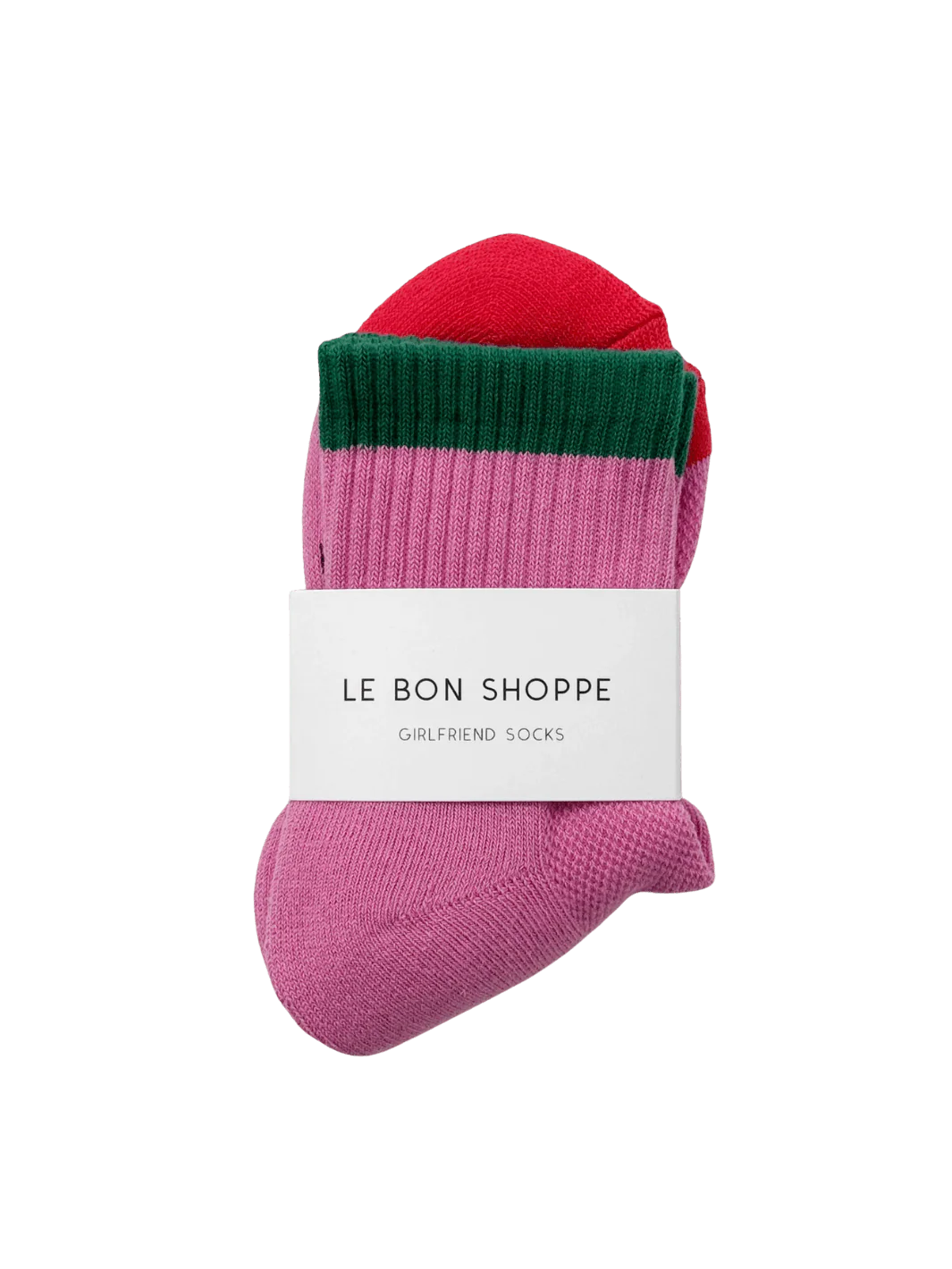 Color Block Girlfriend Socks - Rose Green