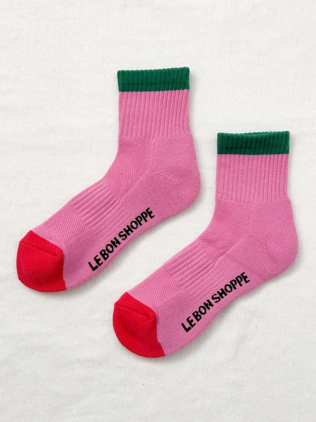 Color Block Girlfriend Socks - Rose Green - Image 3