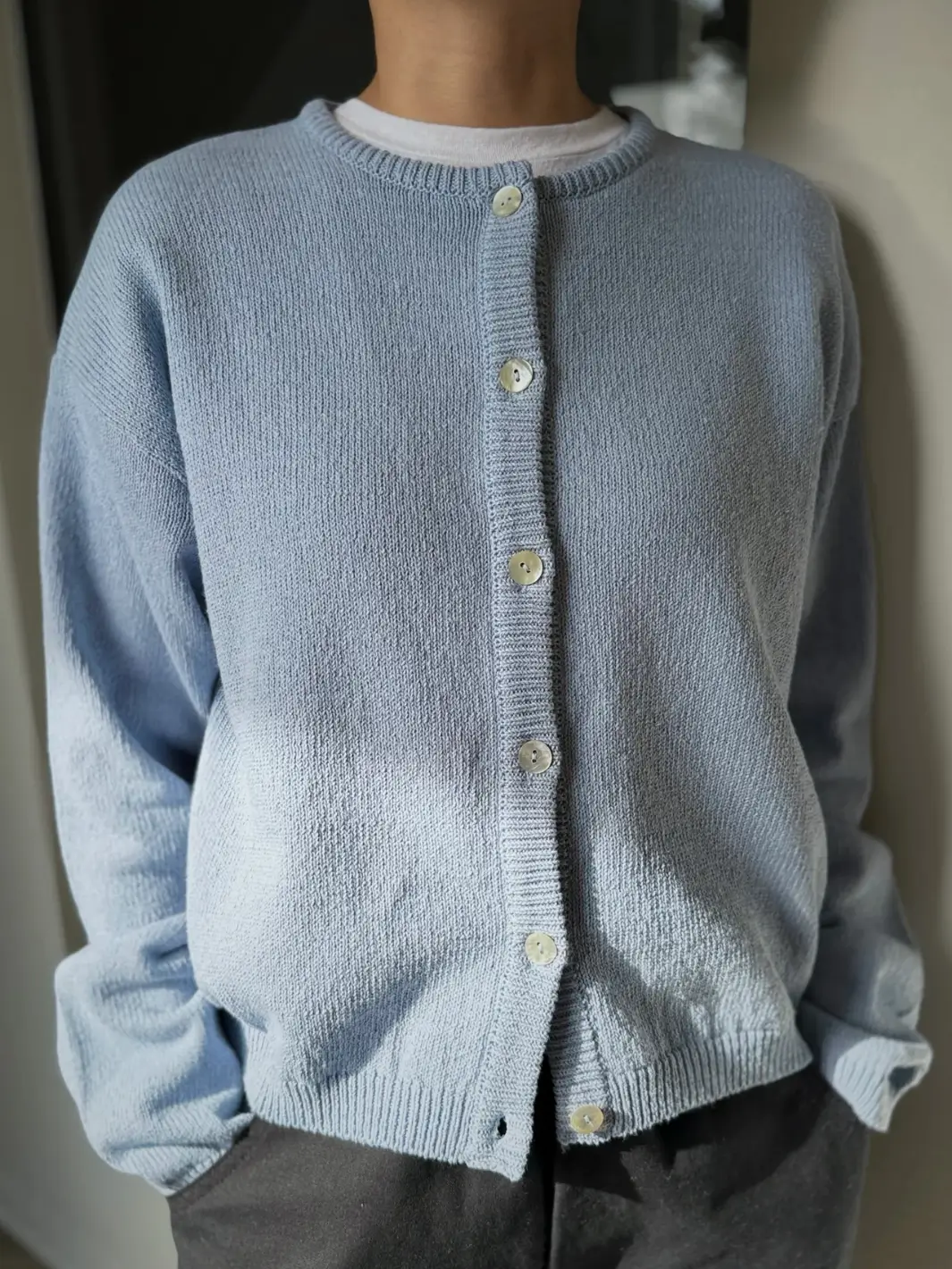 Cotton Leila Cardigan - Cornflower - Image 2