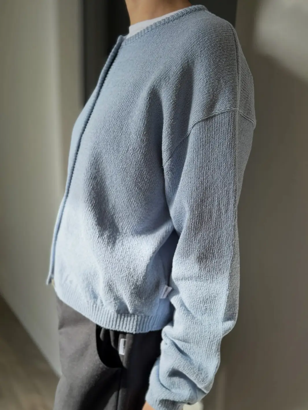 Cotton Leila Cardigan - Cornflower - Image 3