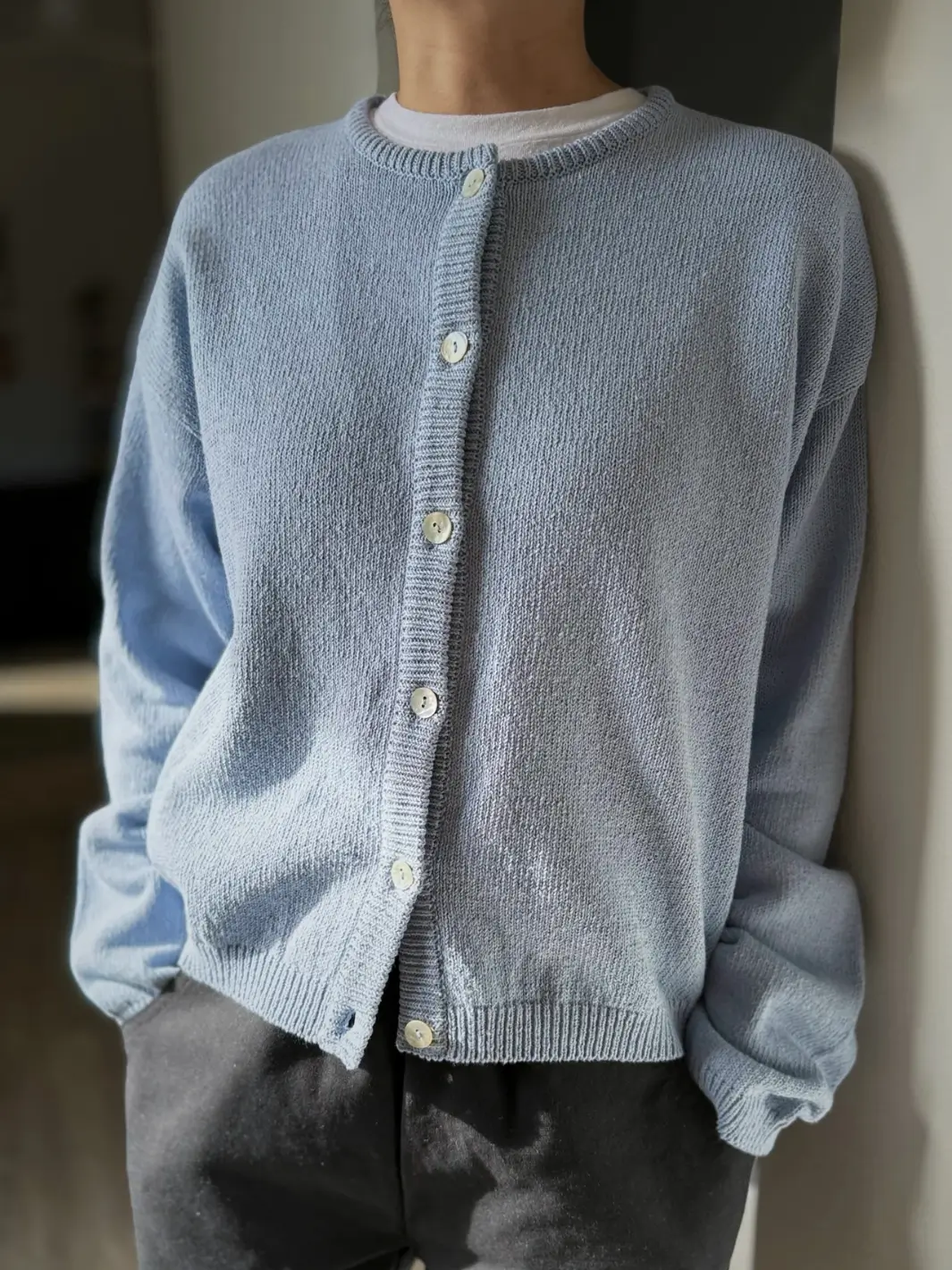 Cotton Leila Cardigan - Cornflower - Image 4