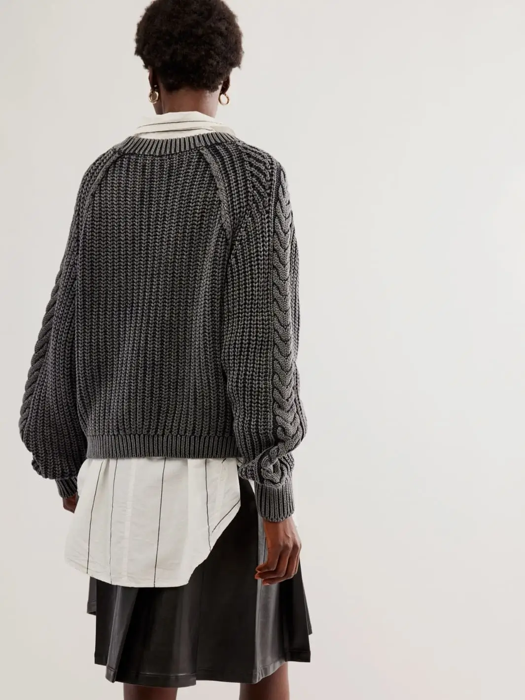 Frankie Cable Sweater - Black - Image 8