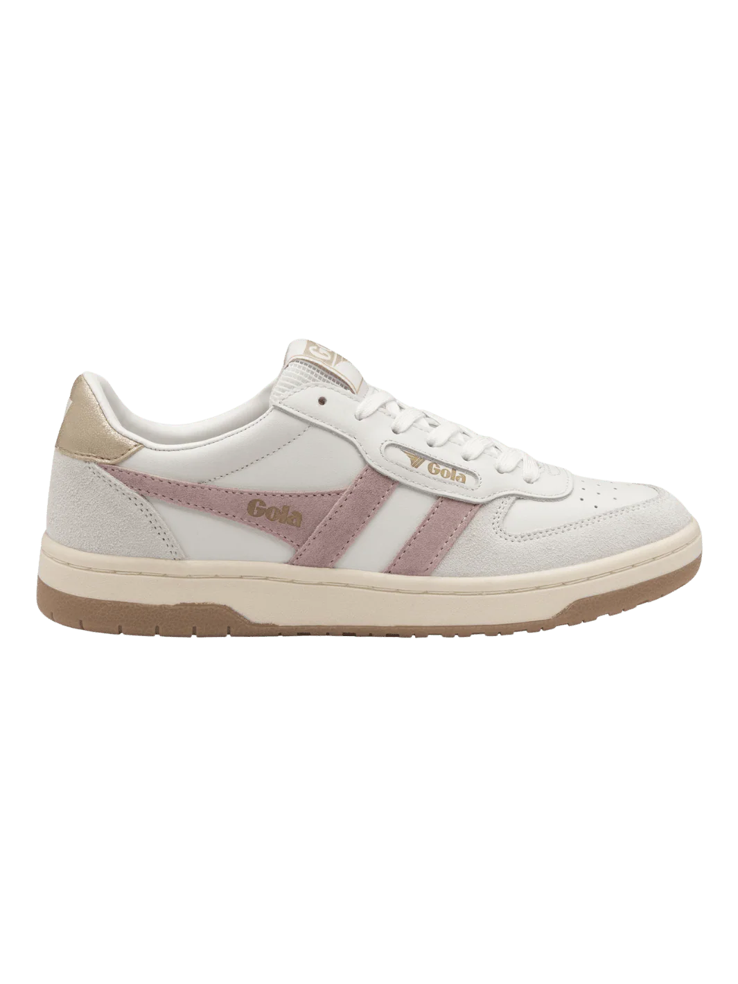 Gola Classics Women's Hawk Sneakers - White/Pastel Pink/Gold