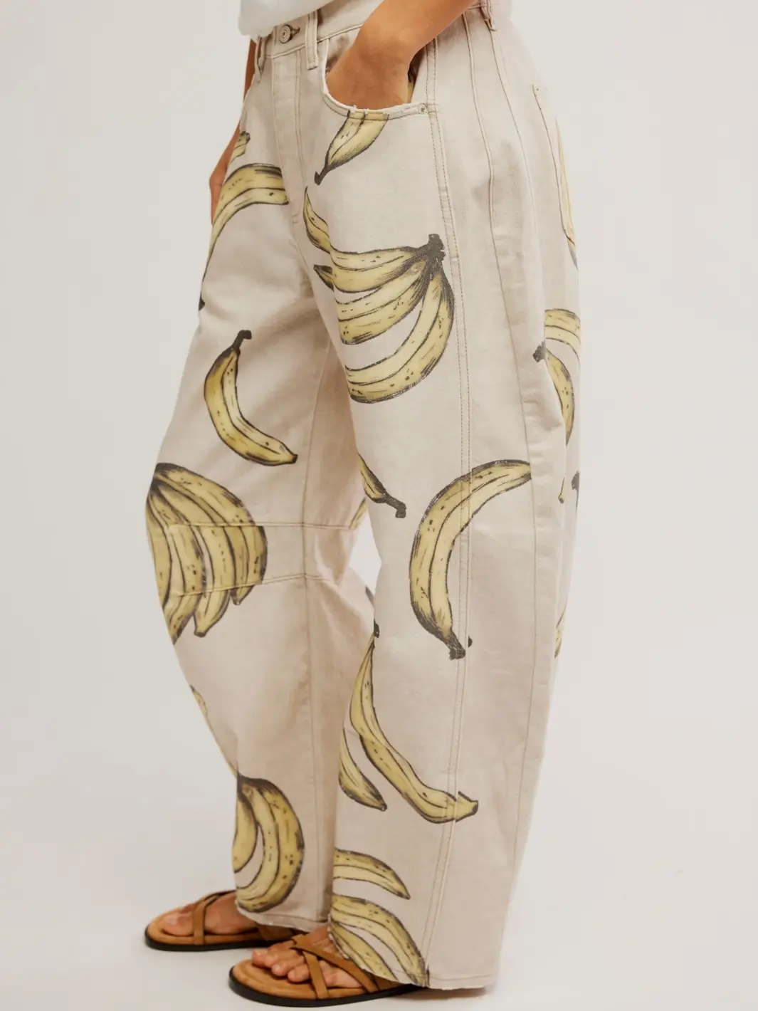 Good Luck Printed Barrel Jeans - Go Bananas - Image 7