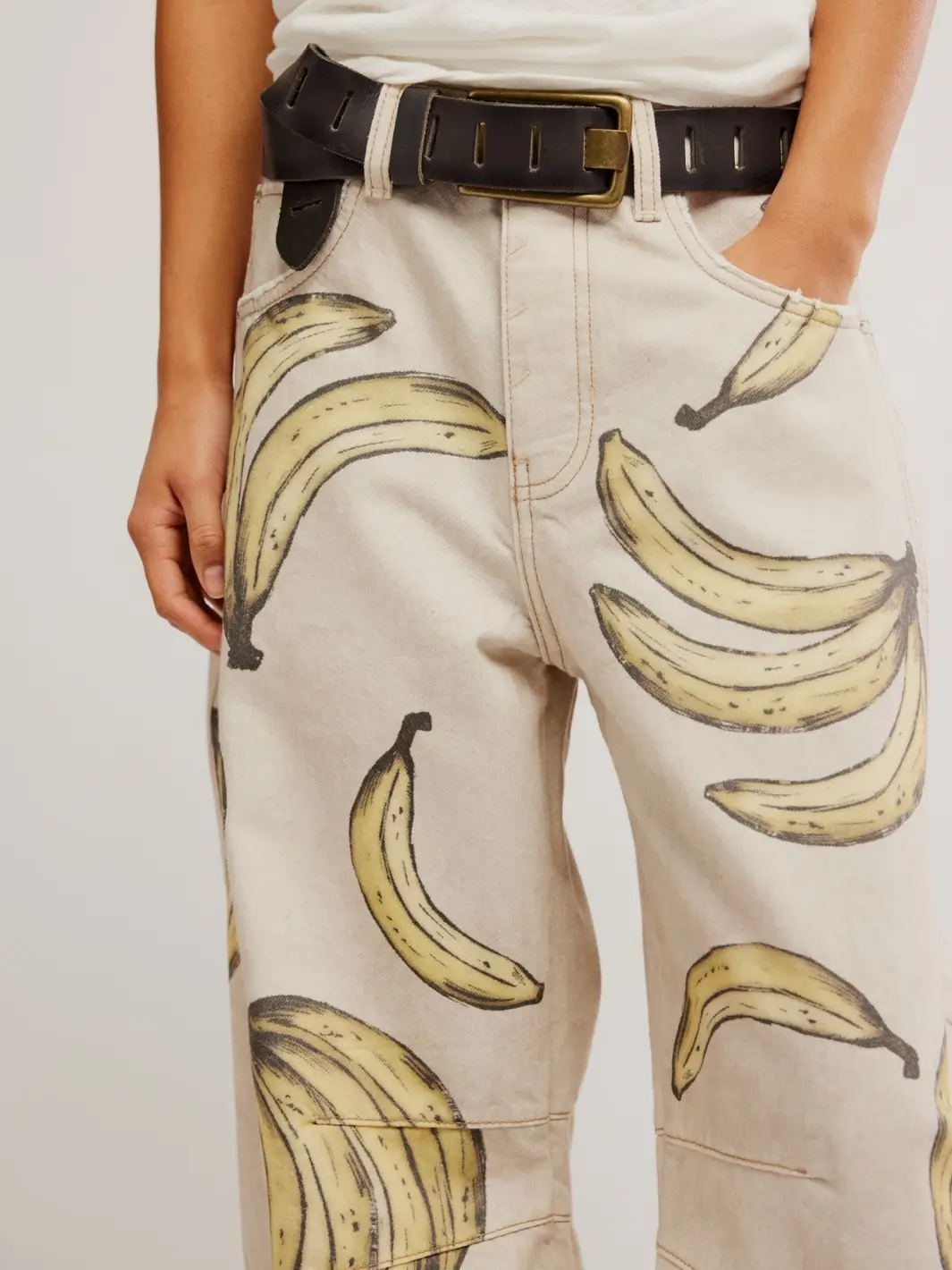 Good Luck Printed Barrel Jeans - Go Bananas - Image 8