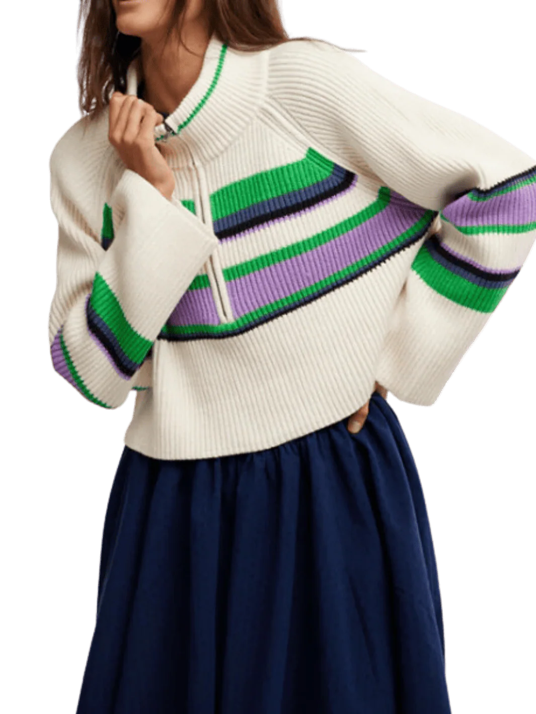 Greta Half Zip - Sugar Swirl Combo