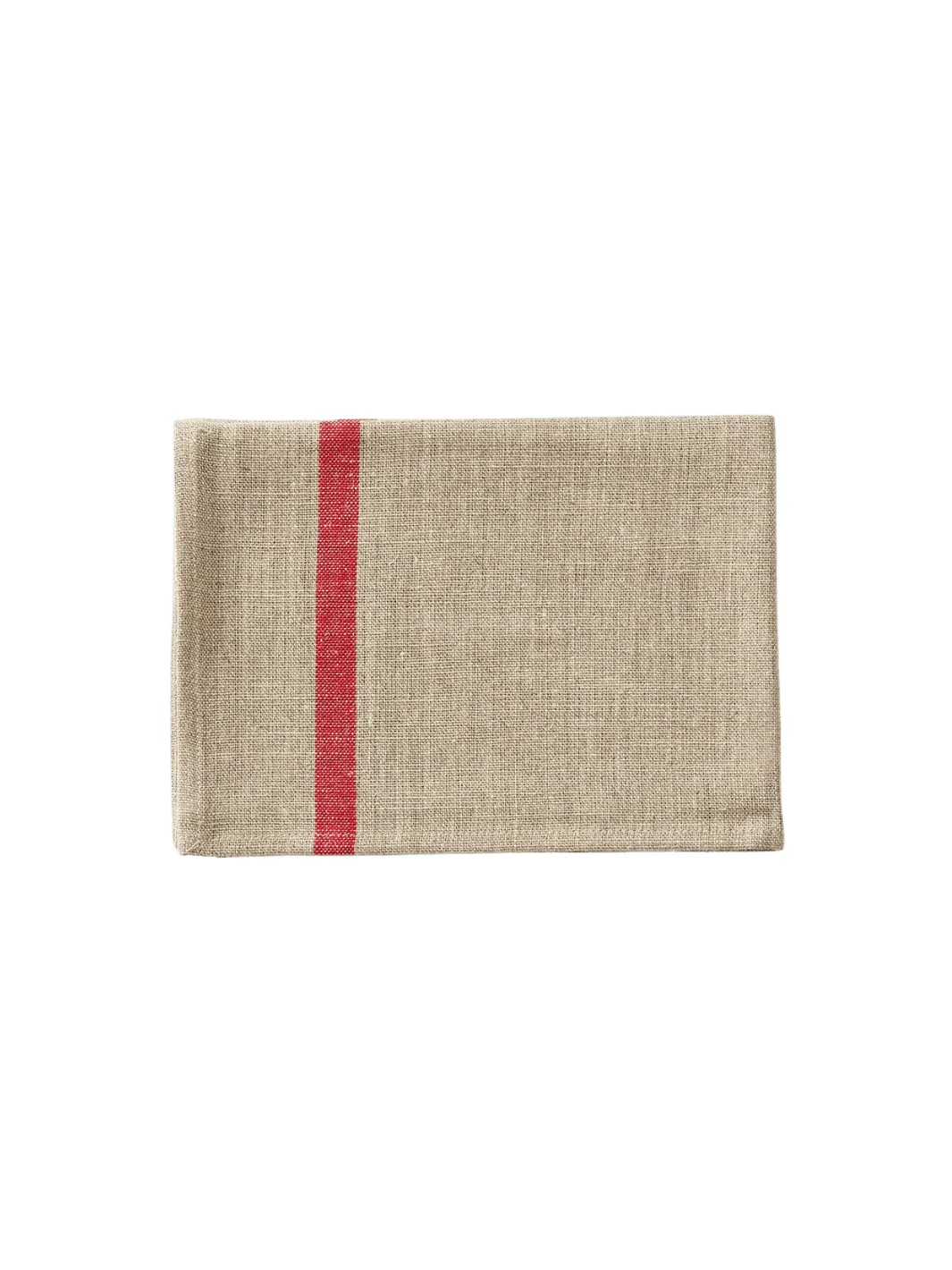 Lined Kitchen Cloth - Natural with Red Stripe