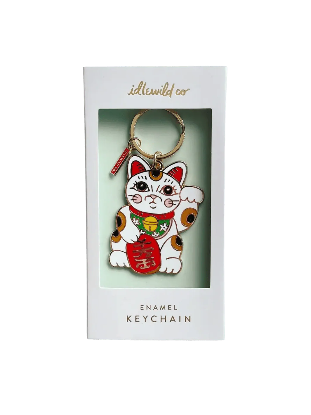 Maneki Neko Enamel Keychain