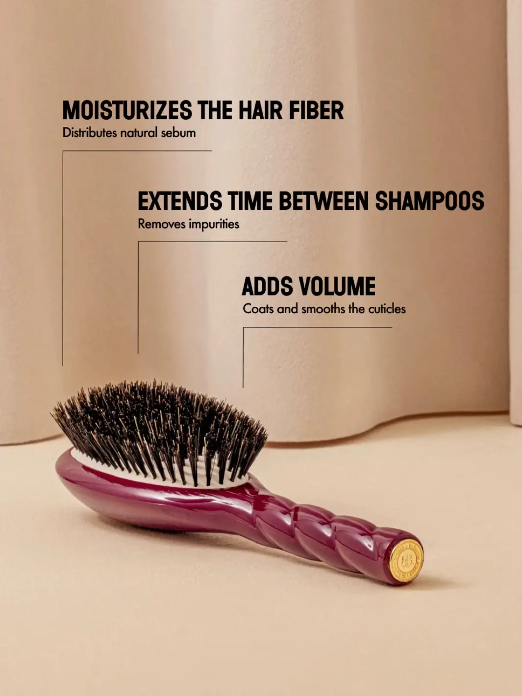 N.01 Large The Shine & Care Hairbrush The Universal Brush - Image 9