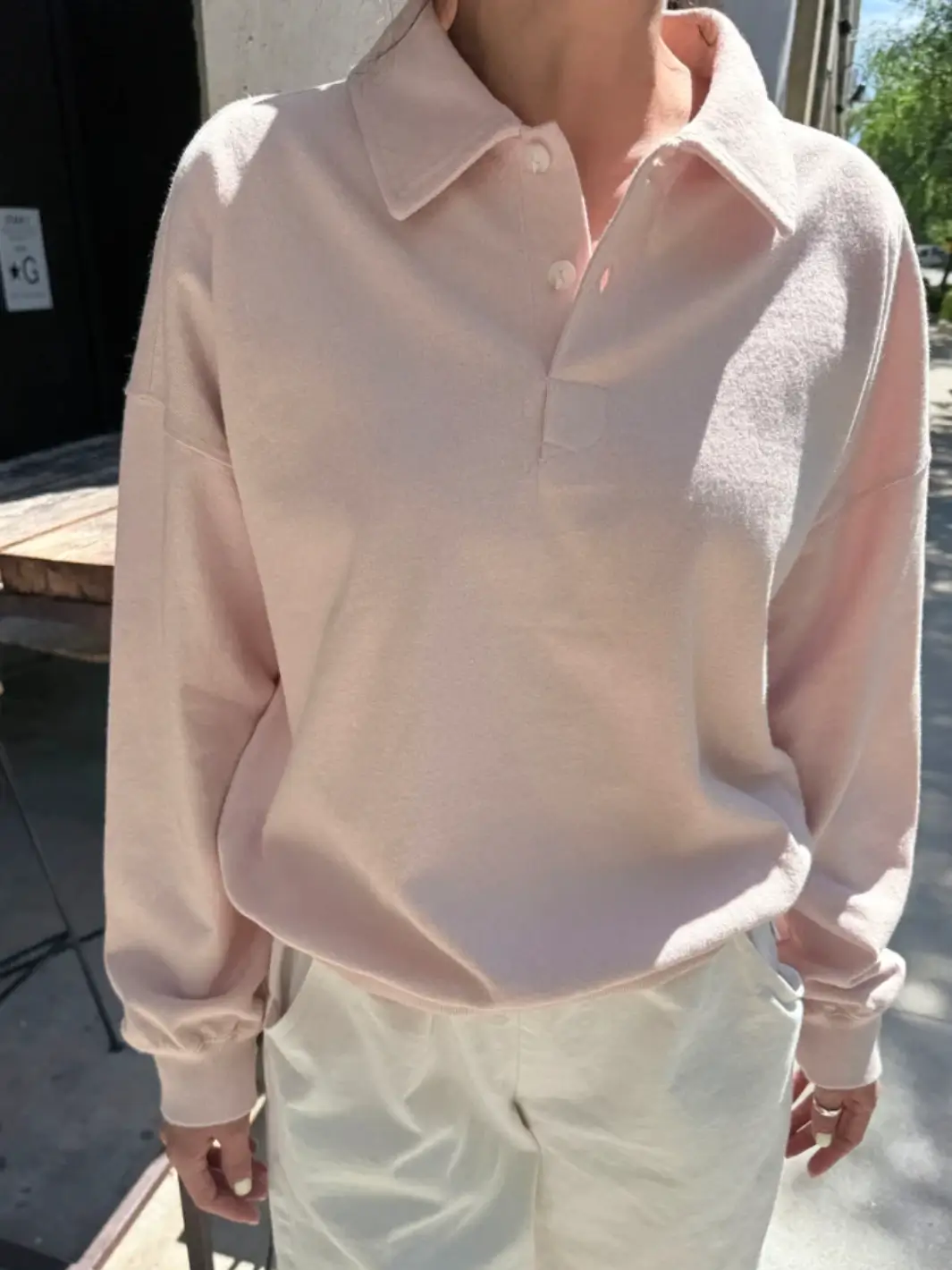 Polo Sweatshirt - Baby Pink - Image 2