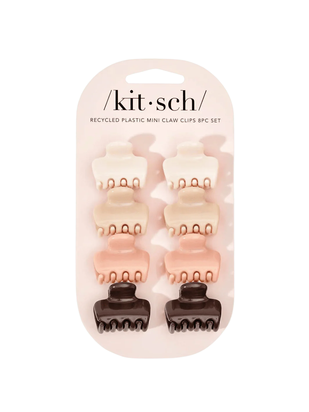 Recycled Plastic Mini Cloud Claw Clips 8pc Set - Rosewood