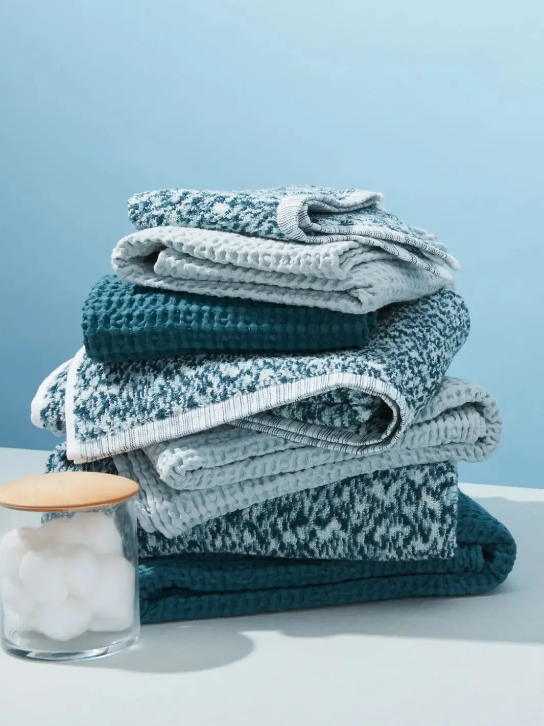 Simple Waffle Towel - Sky - Image 3
