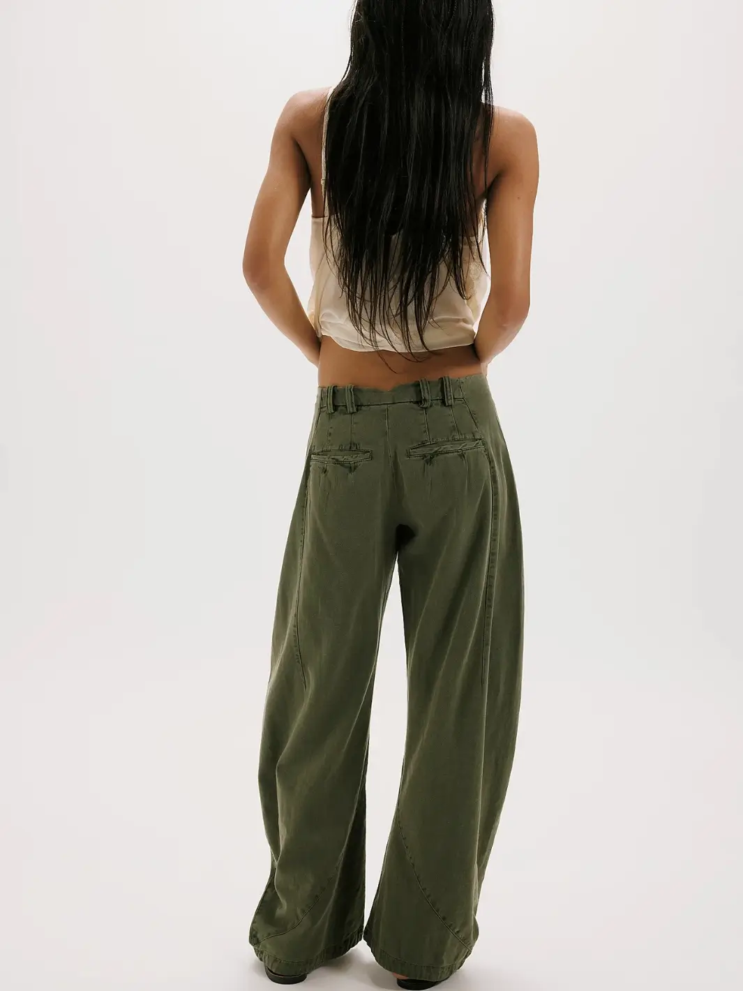 Spotlight Washed Barrel Chino Trousers - Dusty Olive - Image 2