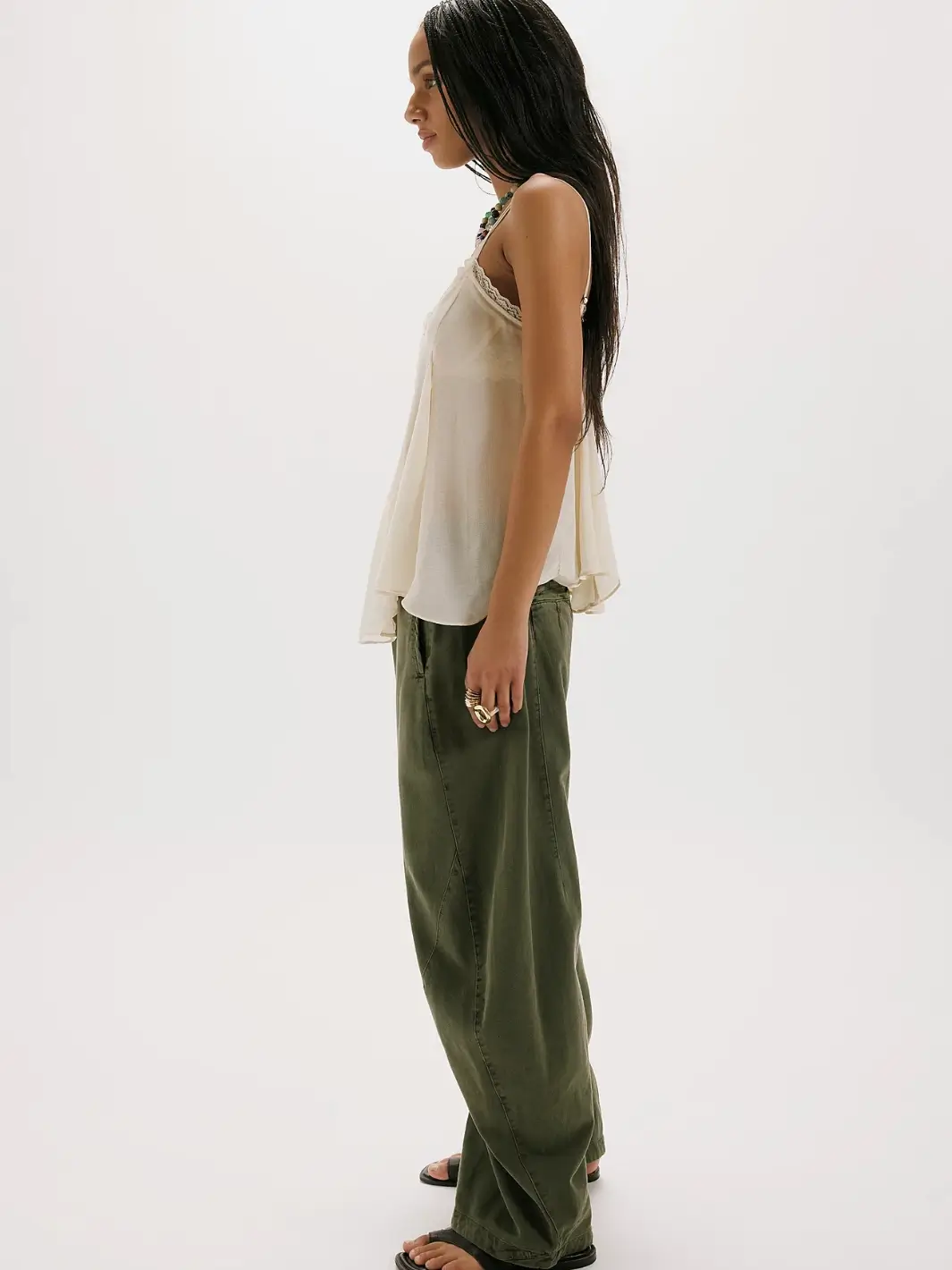 Spotlight Washed Barrel Chino Trousers - Dusty Olive - Image 4