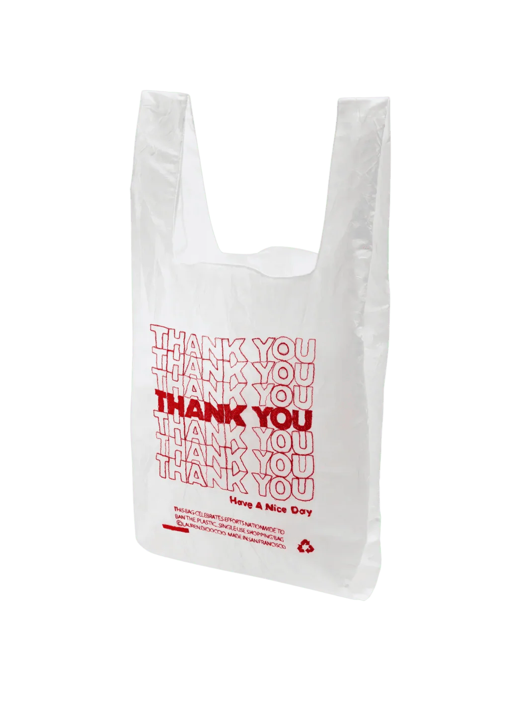 Thank You Tote - Red TYTY On White by Lauren DiCioccio