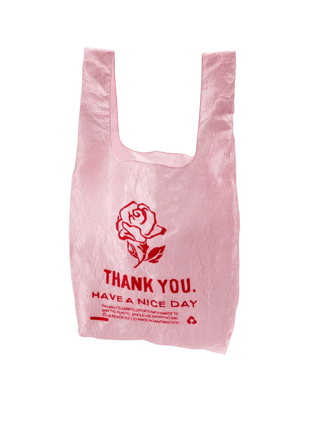 Thank You Tote - Rose on Pink by Lauren DiCioccio
