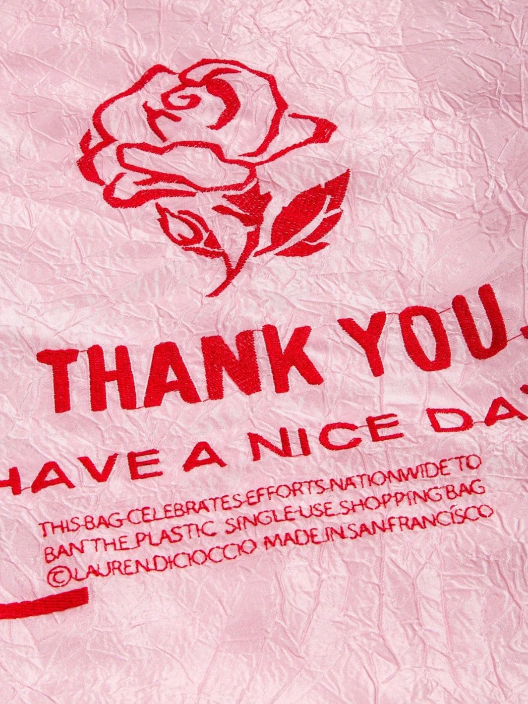 Thank You Tote - Rose on Pink by Lauren DiCioccio - Image 2