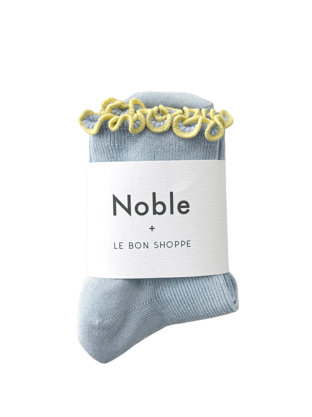 The Petite Ruffled Modal Socks - Baby Blue / Butter