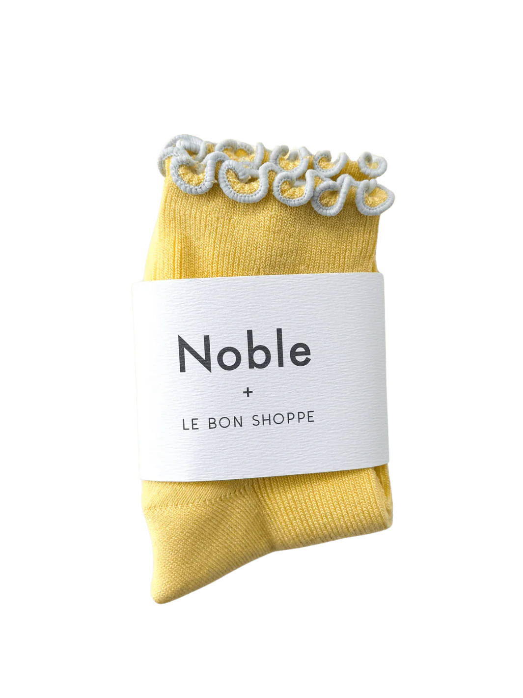 The Petite Ruffled Modal Socks - Butter / Baby Blue