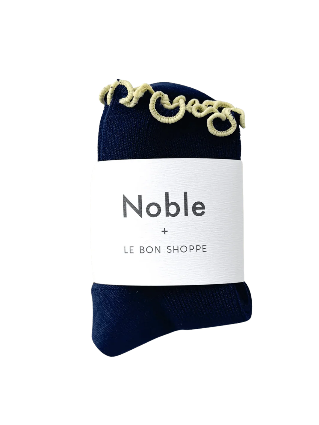 The Petite Ruffled Modal Socks - Navy / Butter