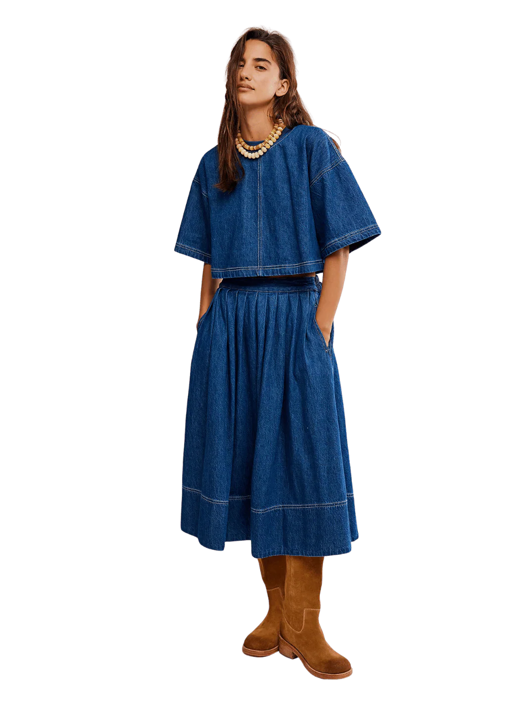 Westley Denim Skirt Set - Deep Sea Wash
